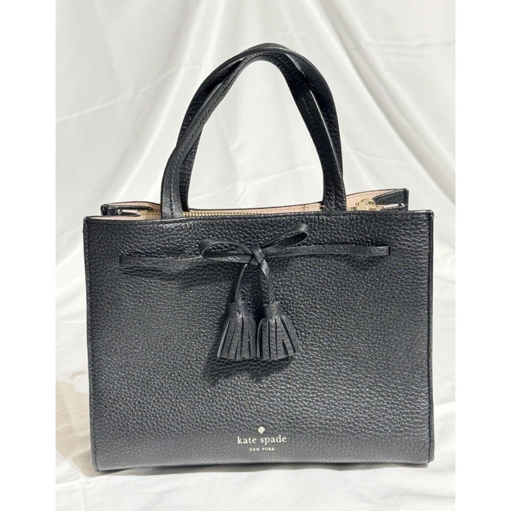 Kate Spade New York Hayes Street Small Isobel Satchel in black pebbled leather